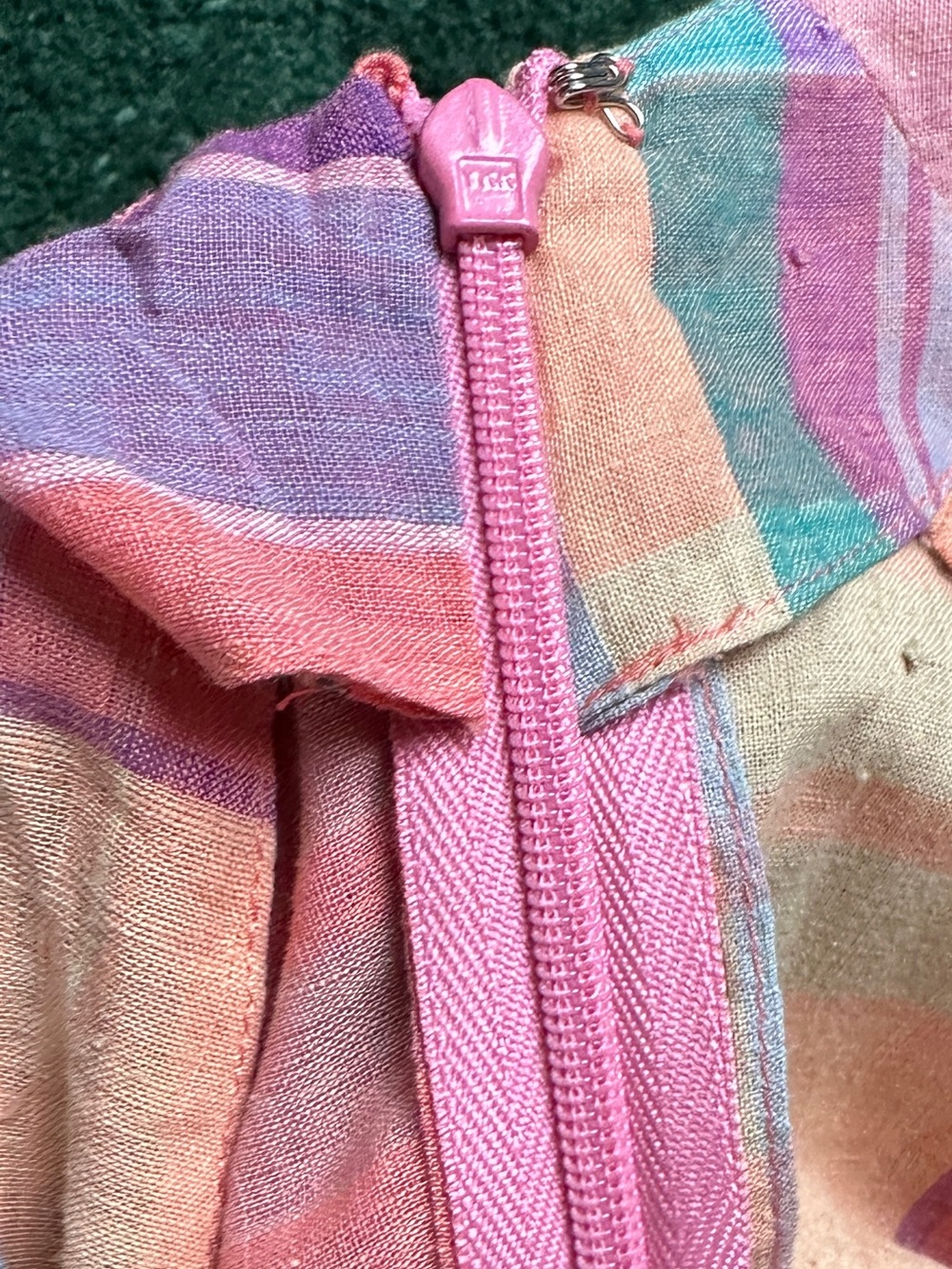 Ralph Lauren 1980s vintage plaid madras cotton multi halter dress 12 - Picture 13 of 14